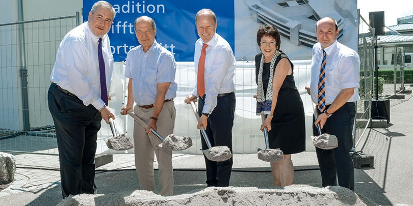 Ground-breaking ceremony for the new construction in Stockdorf