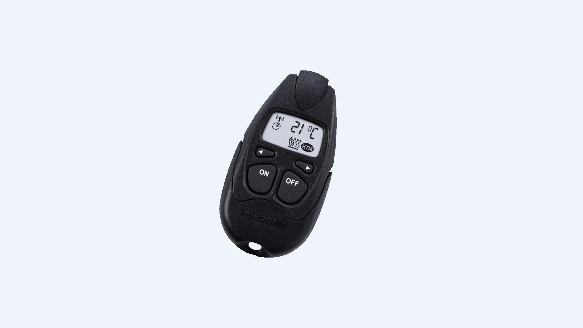 Product picture of Telestart T100 HTM remote control on blue background