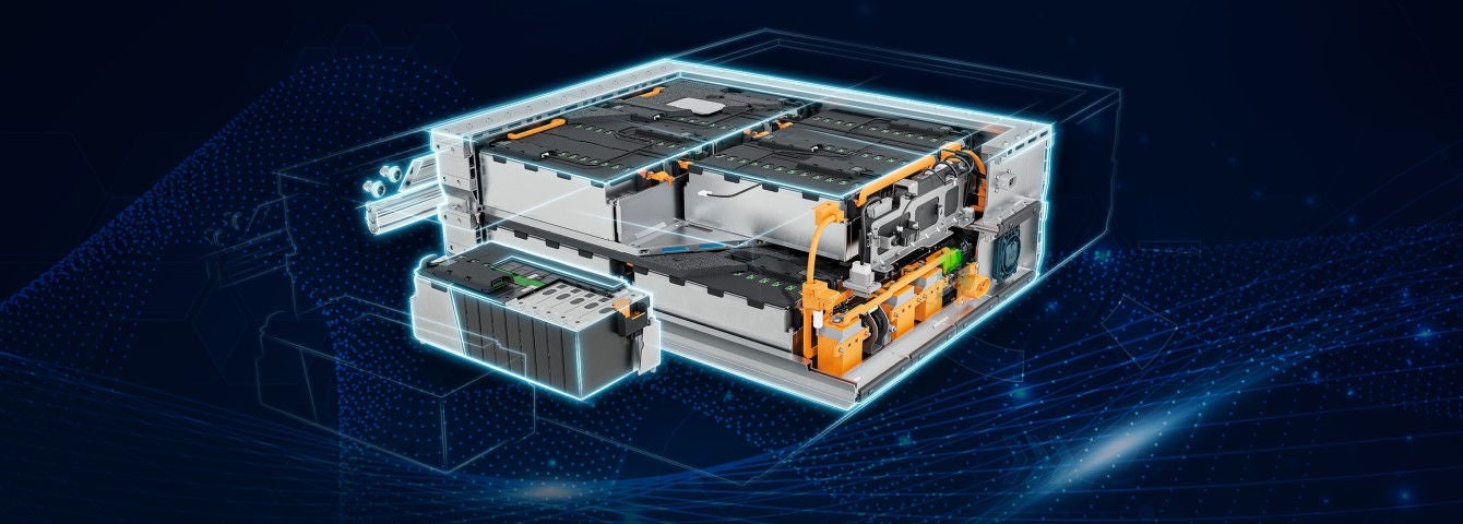 Produktbild der offenen Webasto Standard Battery Pro 40 auf blauem Hintergrund