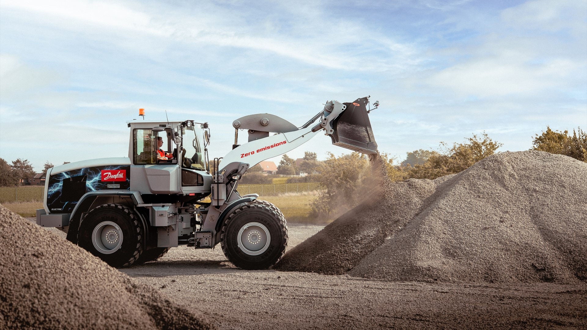 Wheel loader on construction site