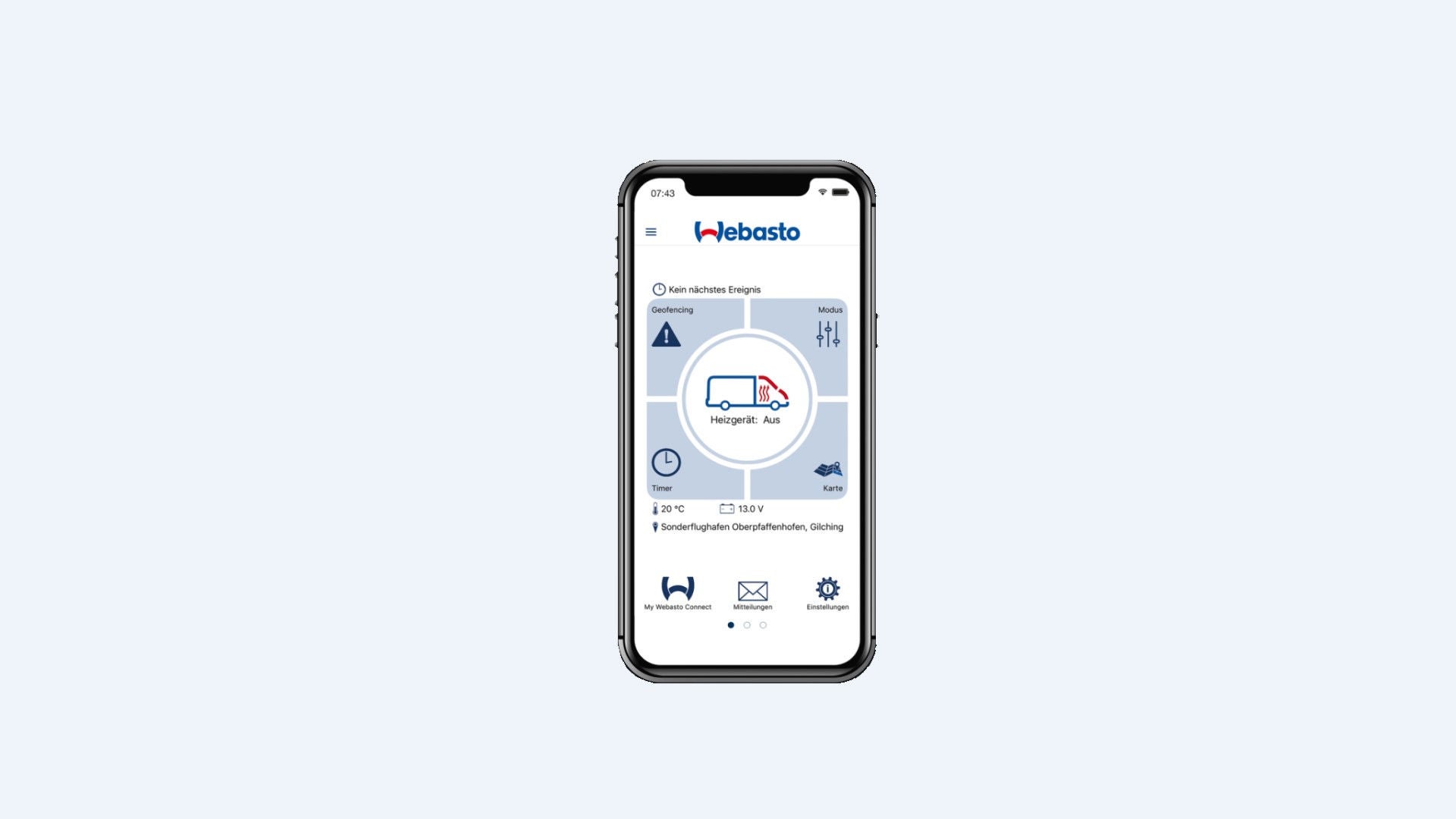 Product picture of ThermoConnect app on blue background