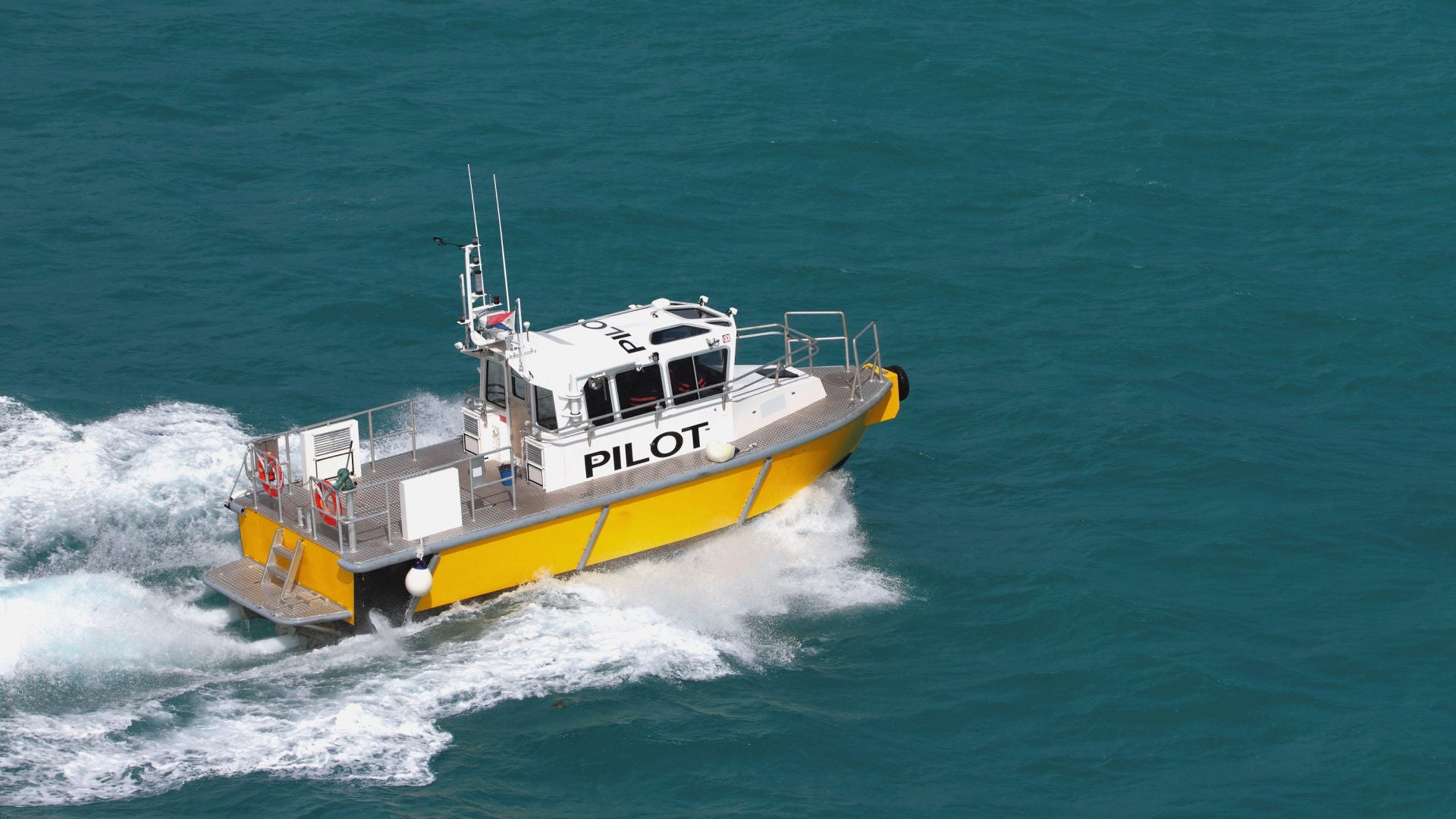 Pilot boat on the ocean