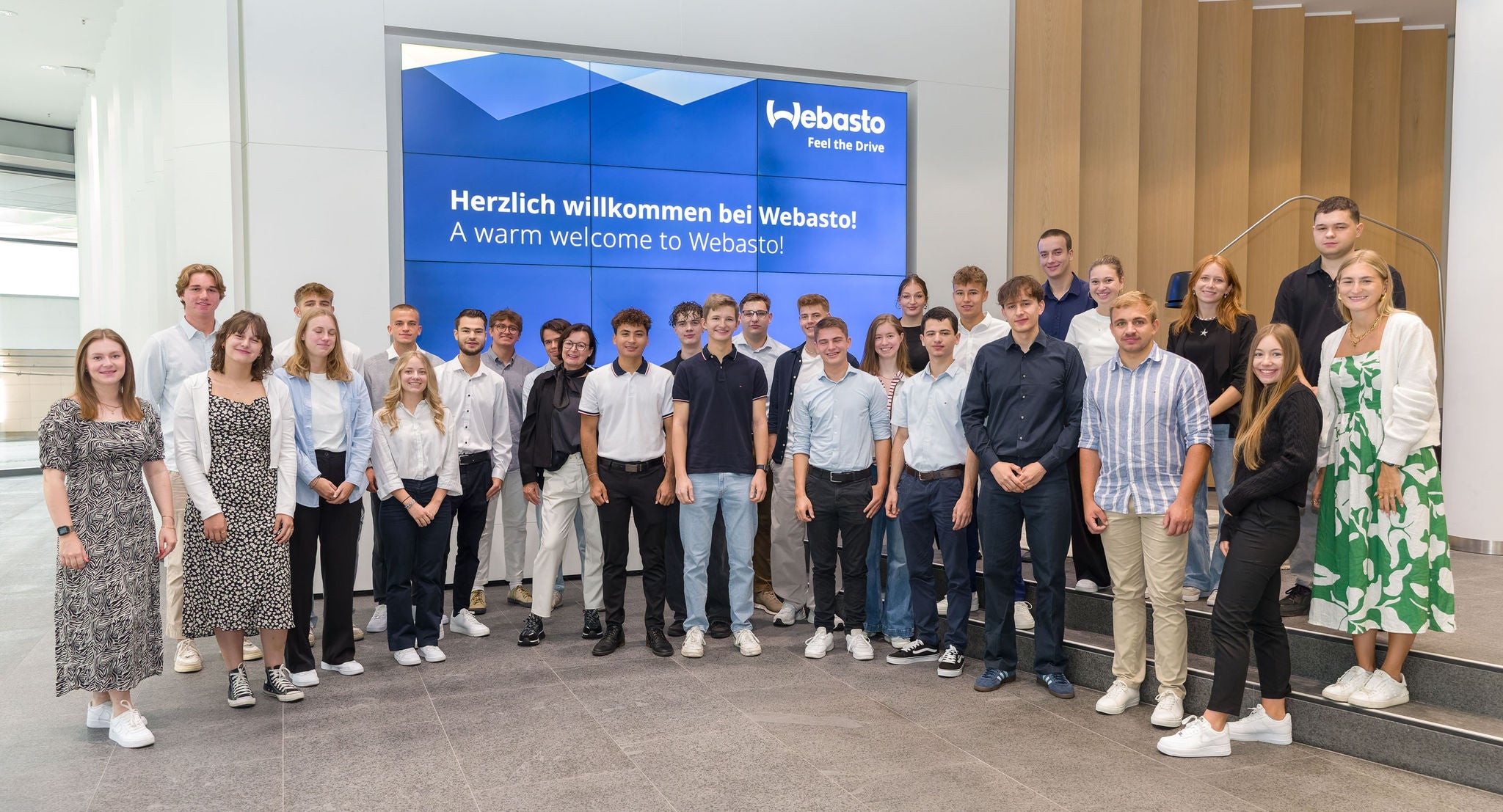 The Webasto Group's new trainees at the Stockdorf headquarters