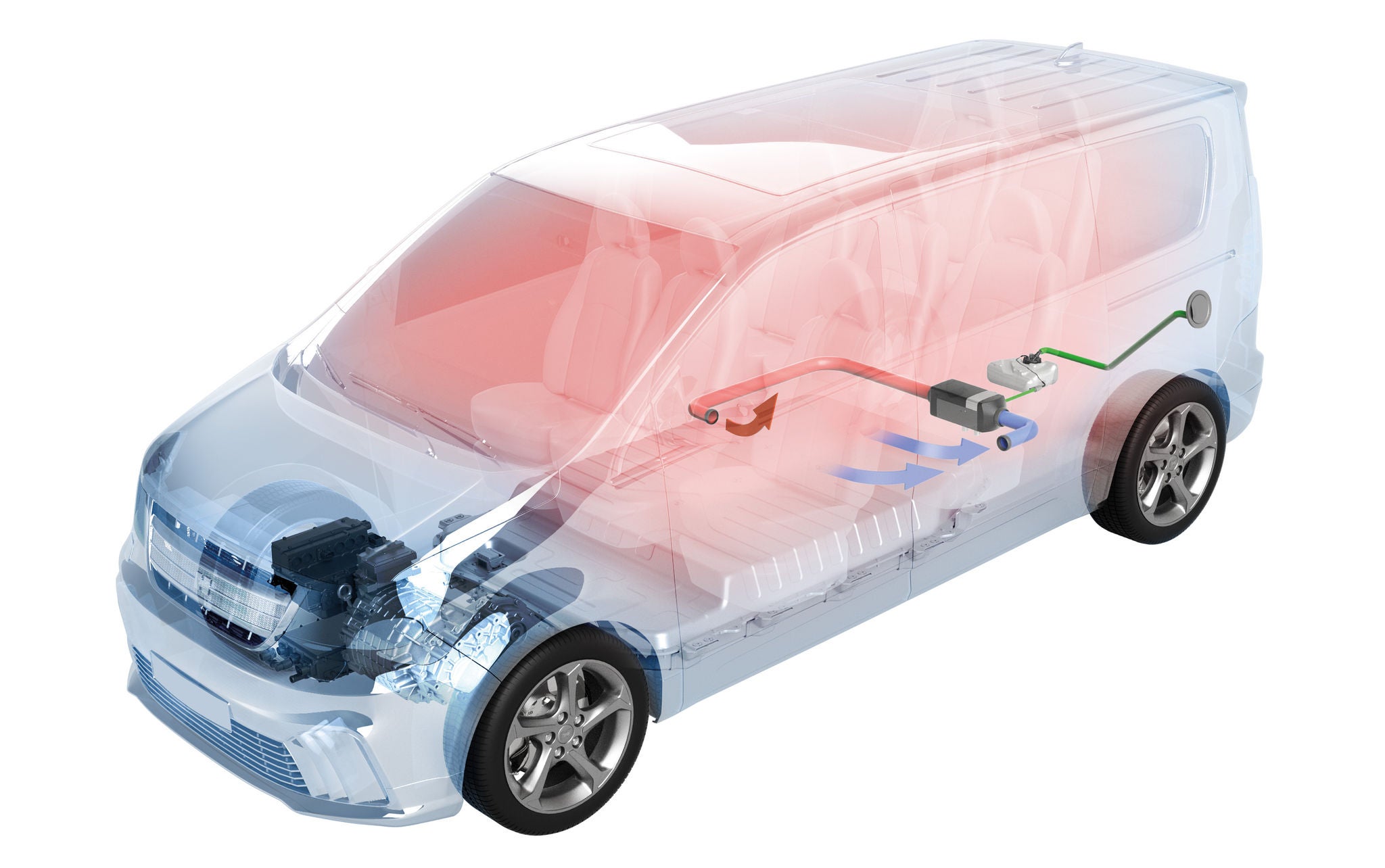 Illustration of Range Plus installed in e-van