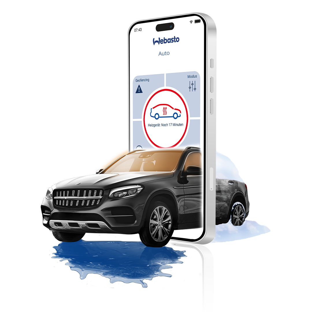 Car driving through phone with ThermoConnect app