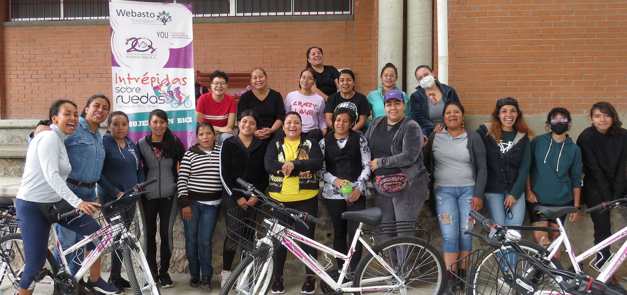 Goup of mexican women with their bikes