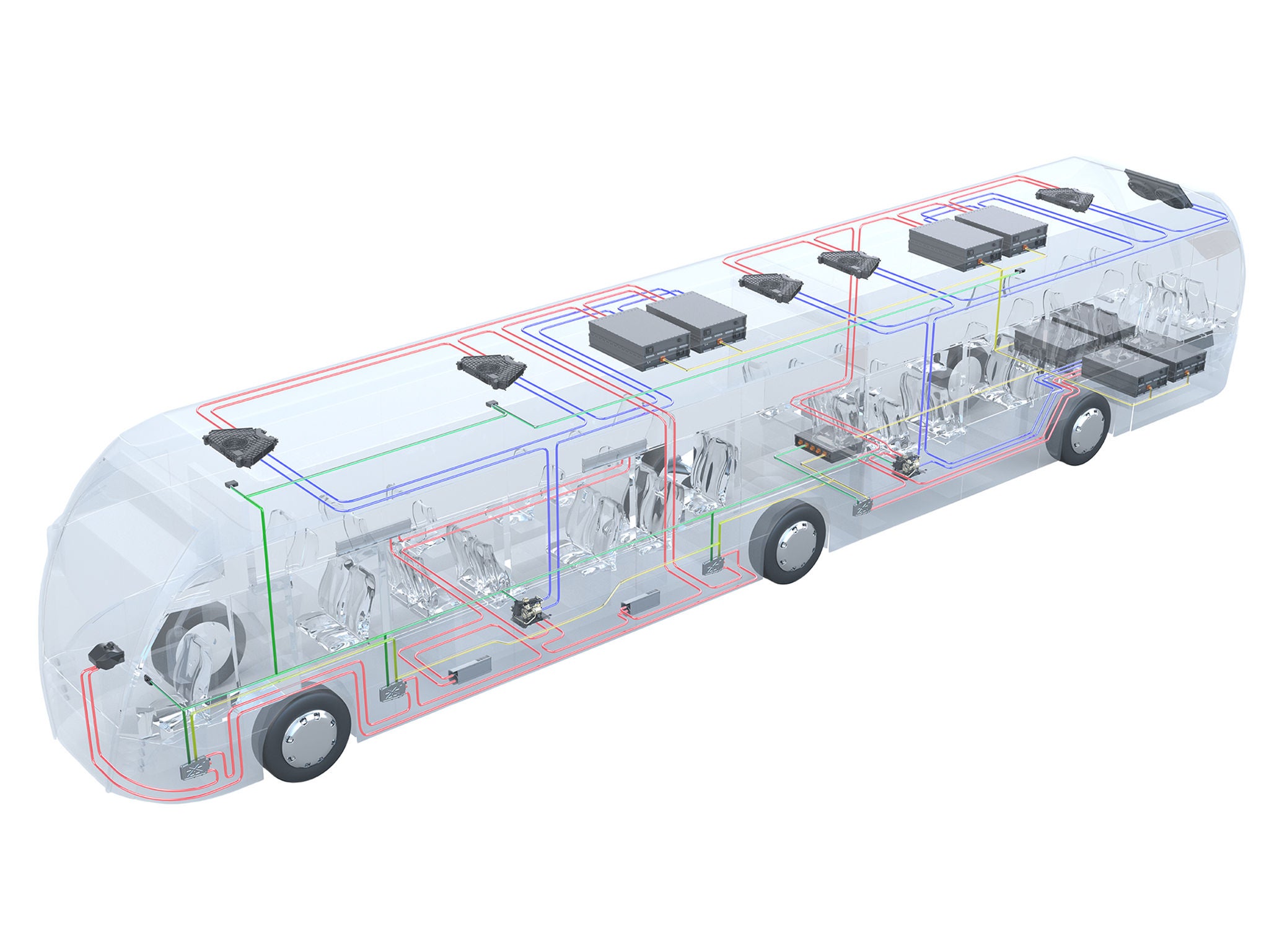 The Webasto eTM is a scalable thermal management system that efficiently heats and cools all vehicle areas, from small midi buses to large city buses.