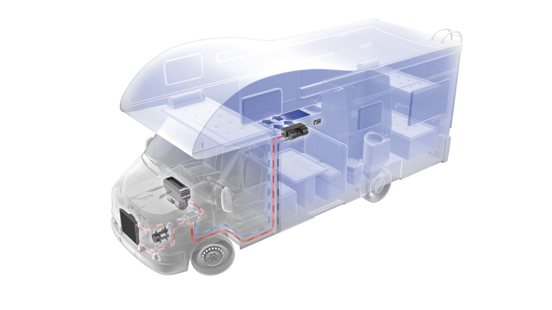 Illustration of BlueCool Drive 40 in recreational vehicle